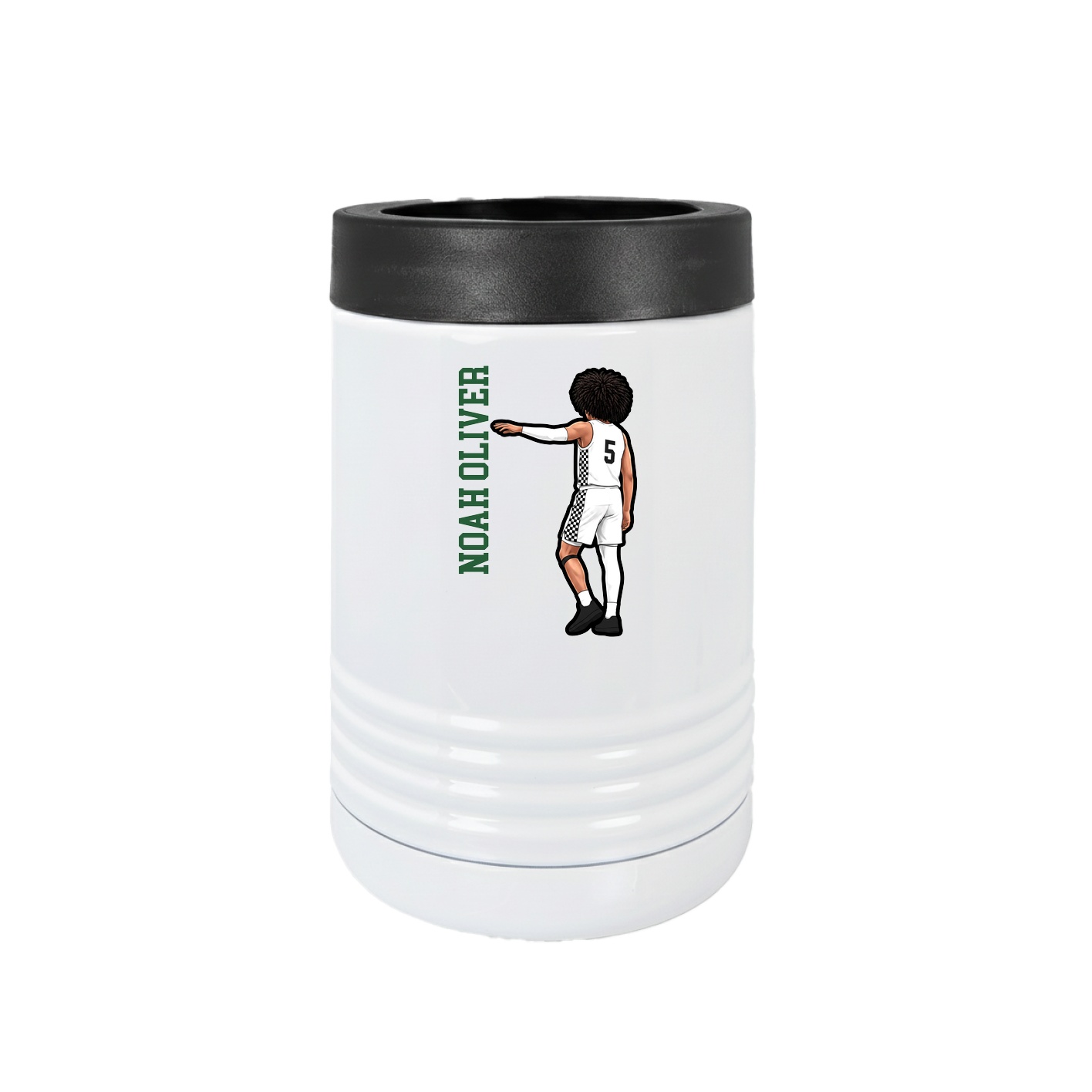 Beverage Holder — Name Vertical in White