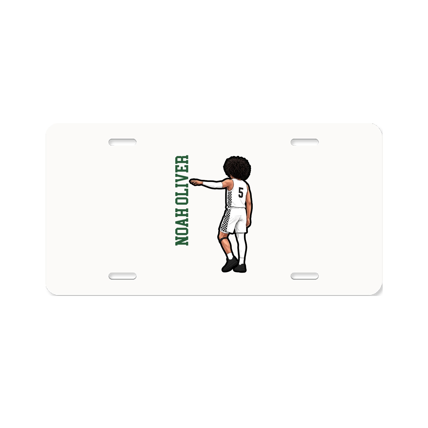 License Plate — Name Vertical in Classic