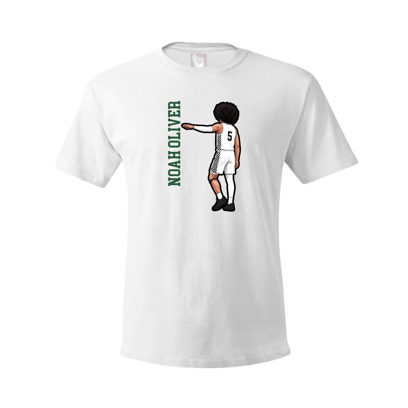 Tee — Name Vertical in White