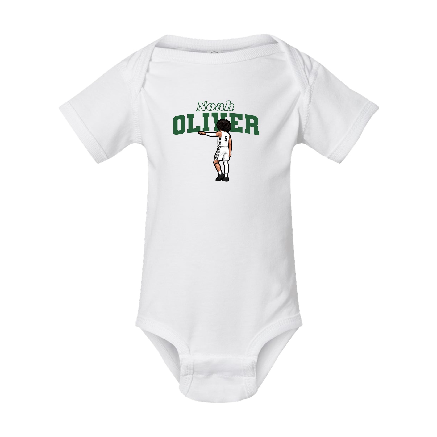 Baby Onesie — Name Arch in White