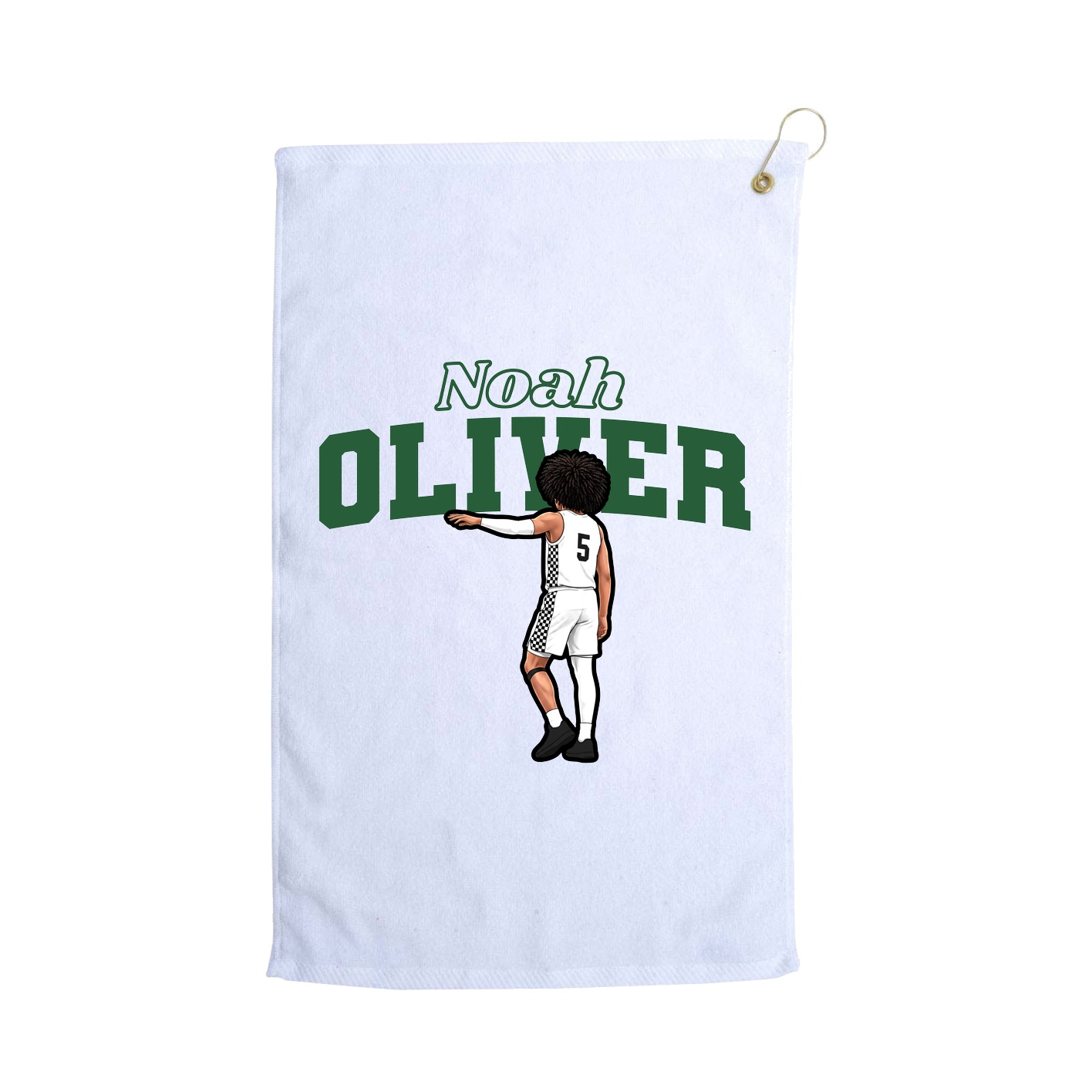 Golf Towel — Name Arch in White