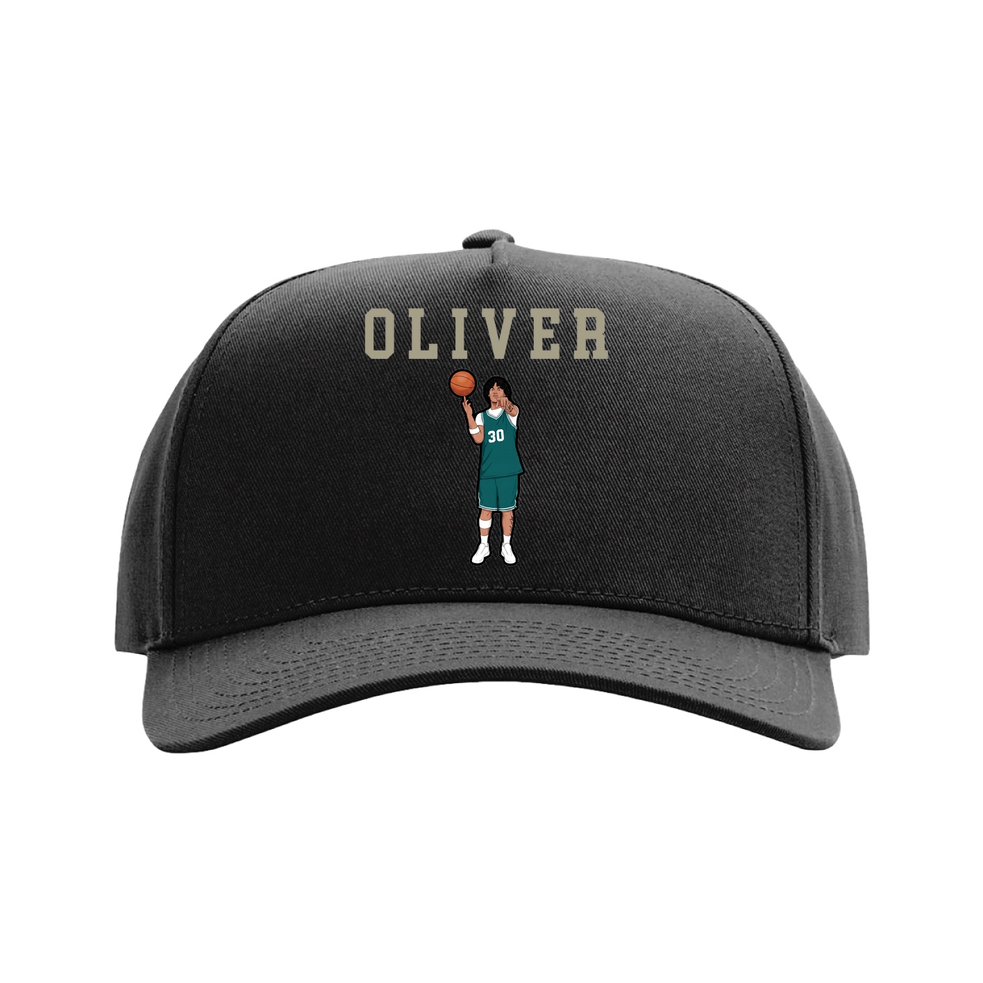 Full Fabric Five-Panel Champ Cap — Shirsey in Black