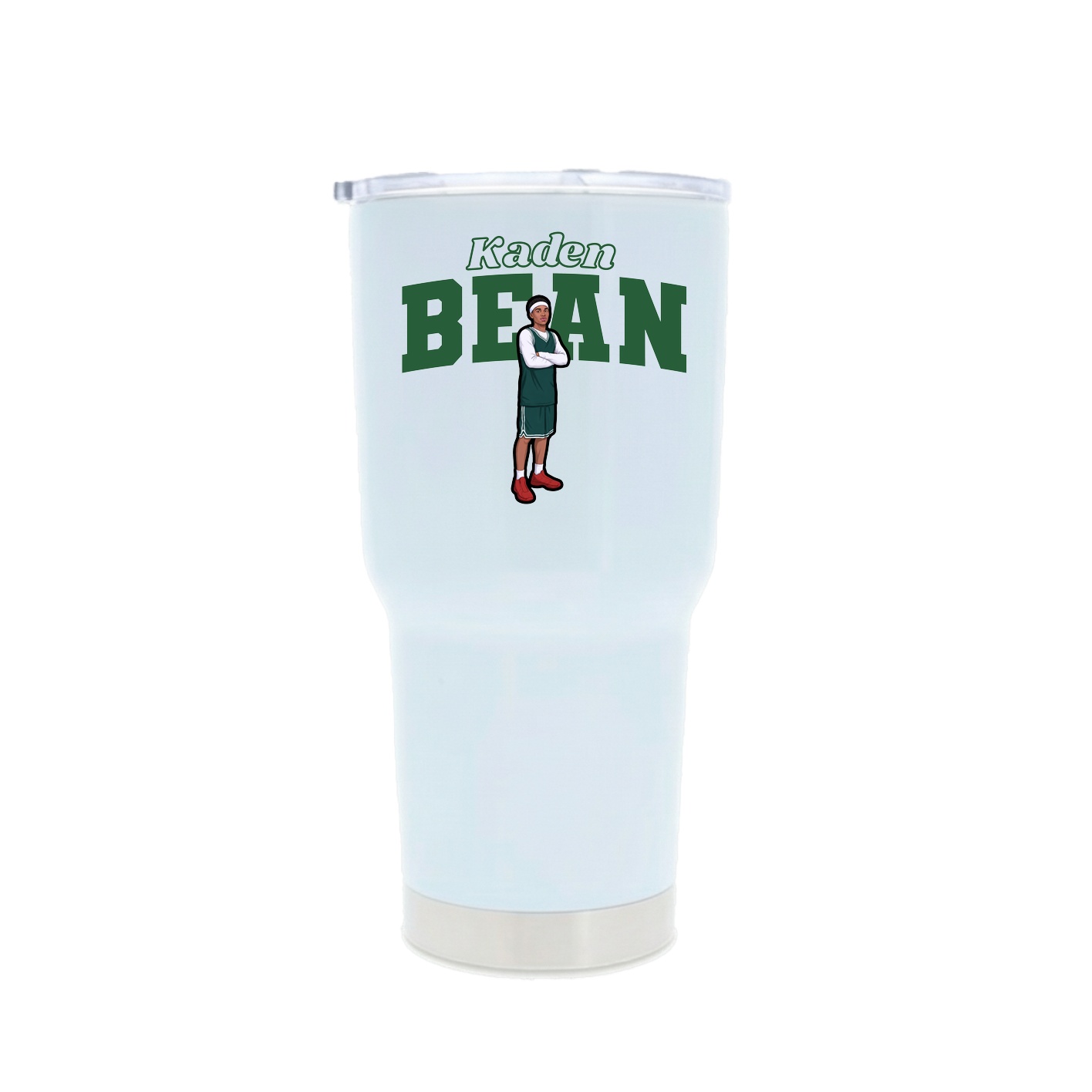 30oz Stainless Steel Tumbler — Name Arch in White