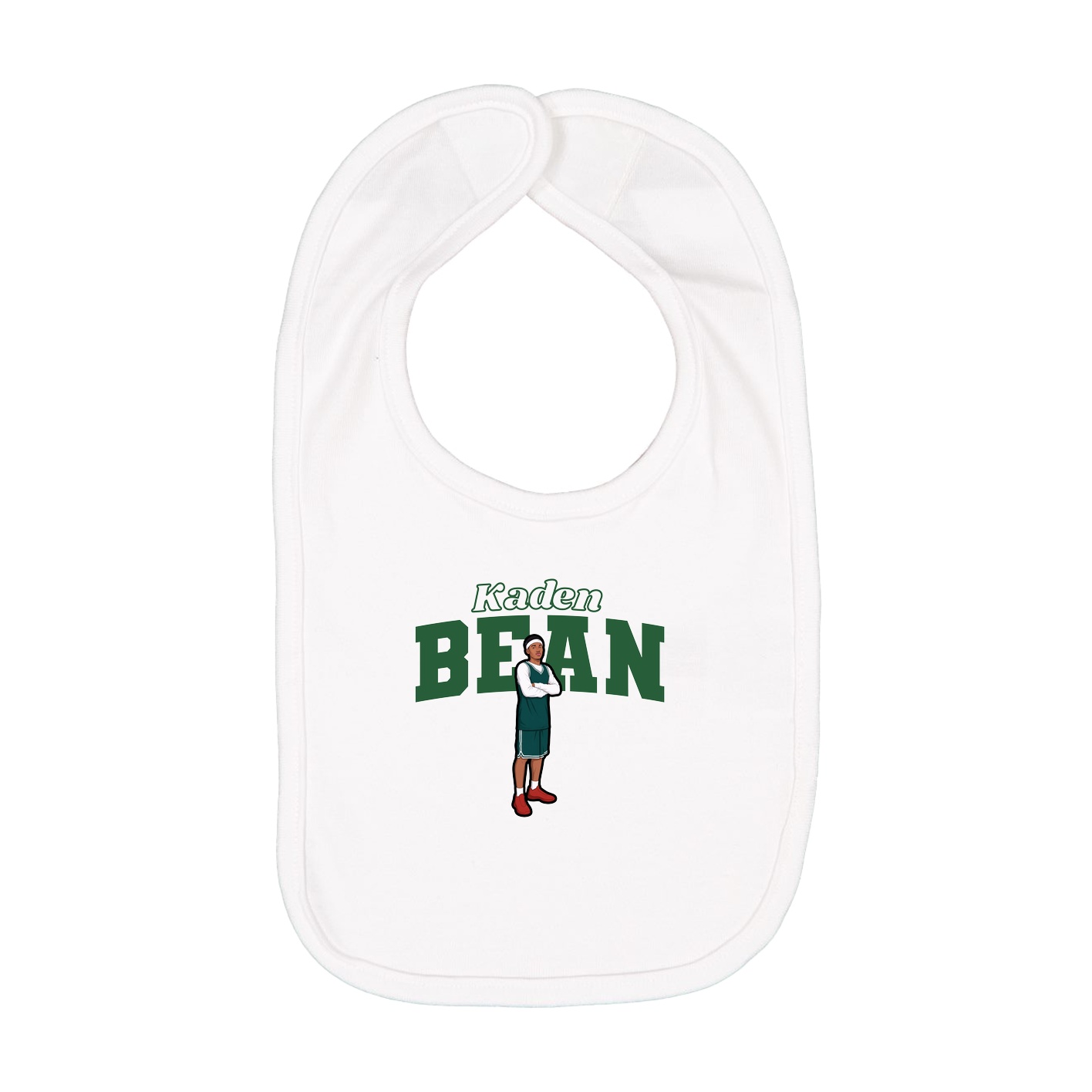 Infant Bib — Name Arch in White