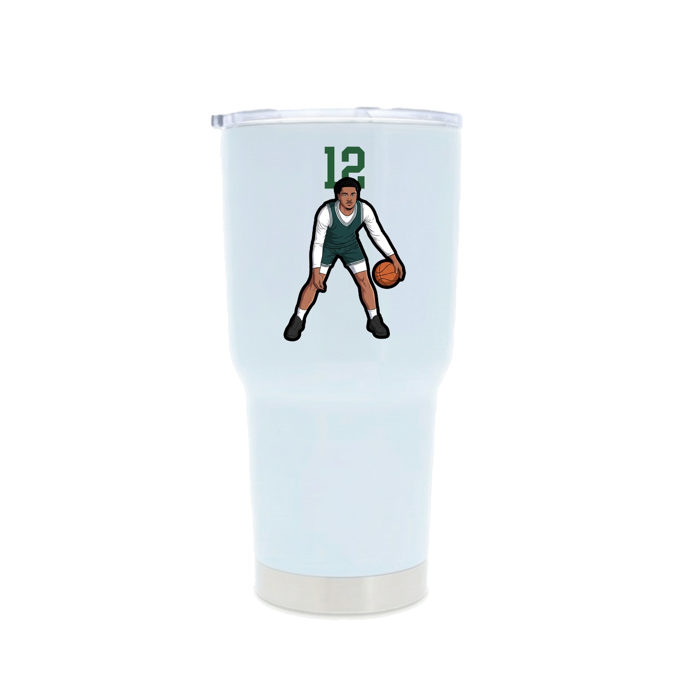 30oz Stainless Steel Tumbler — Number Top in White