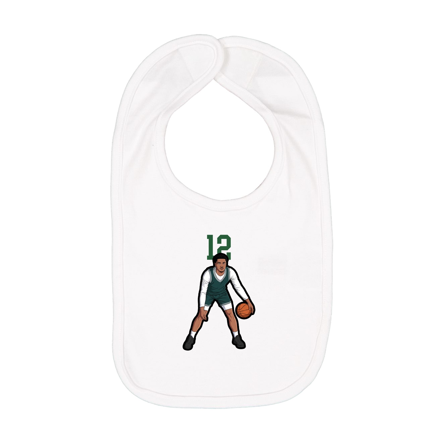 Infant Bib — Number Top in White
