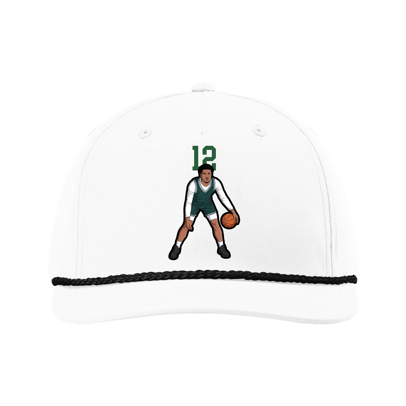 Five-Panel Classic Rope Cap — Number Top in White