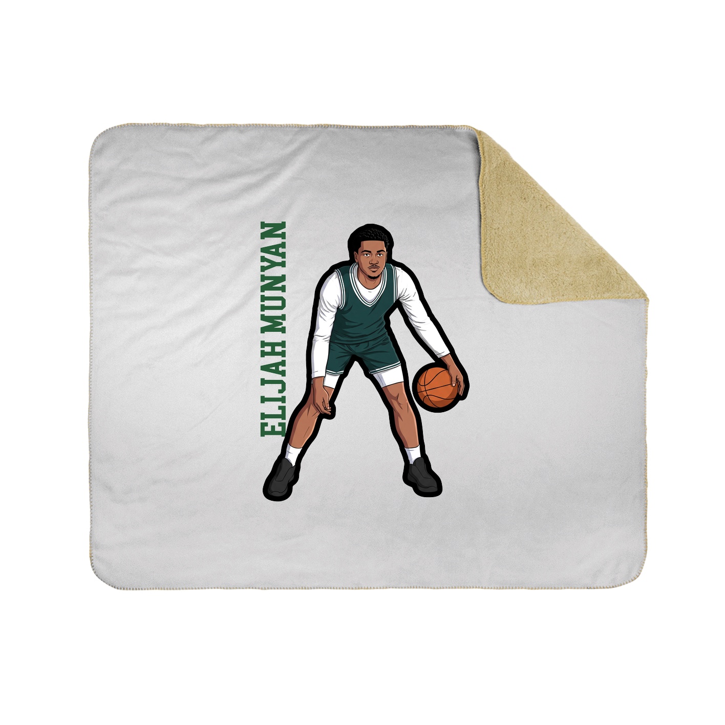 Throw Blanket — Name Vertical in White