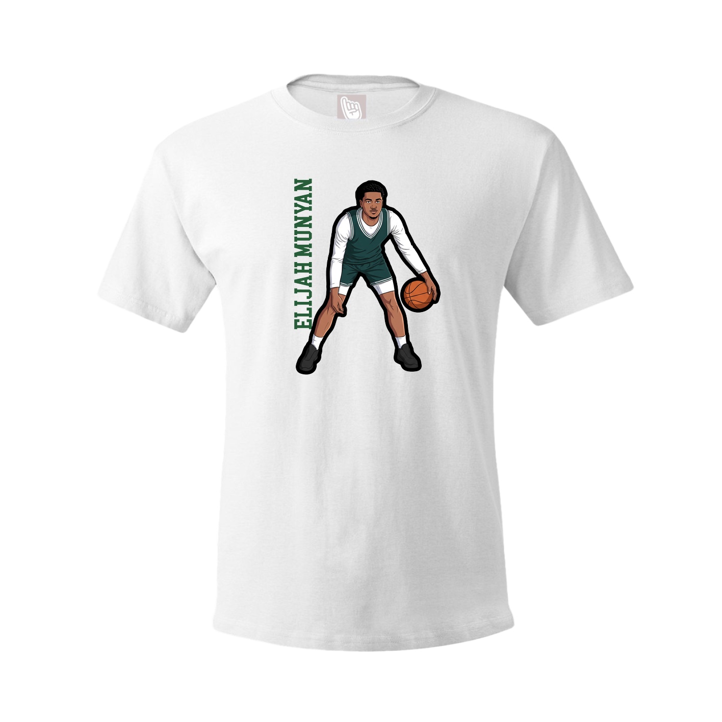 Youth Tee — Name Vertical in White