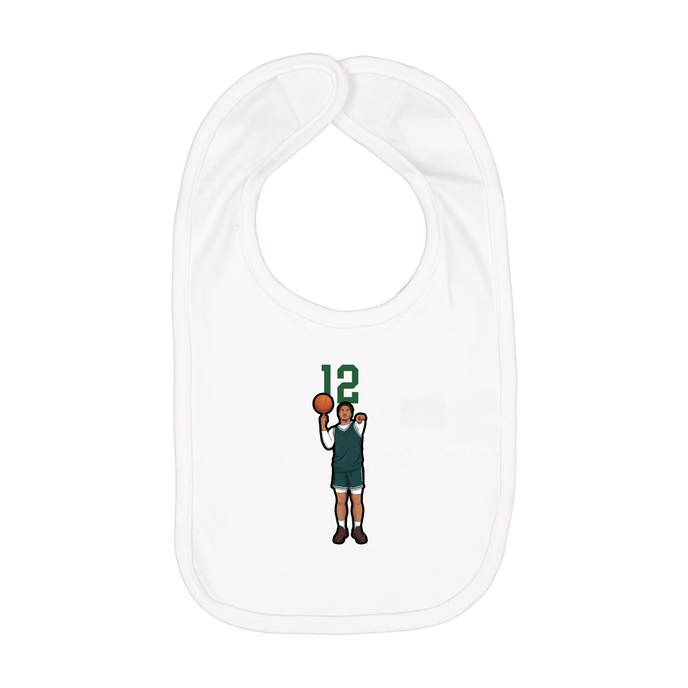 Infant Bib — Number Top in White