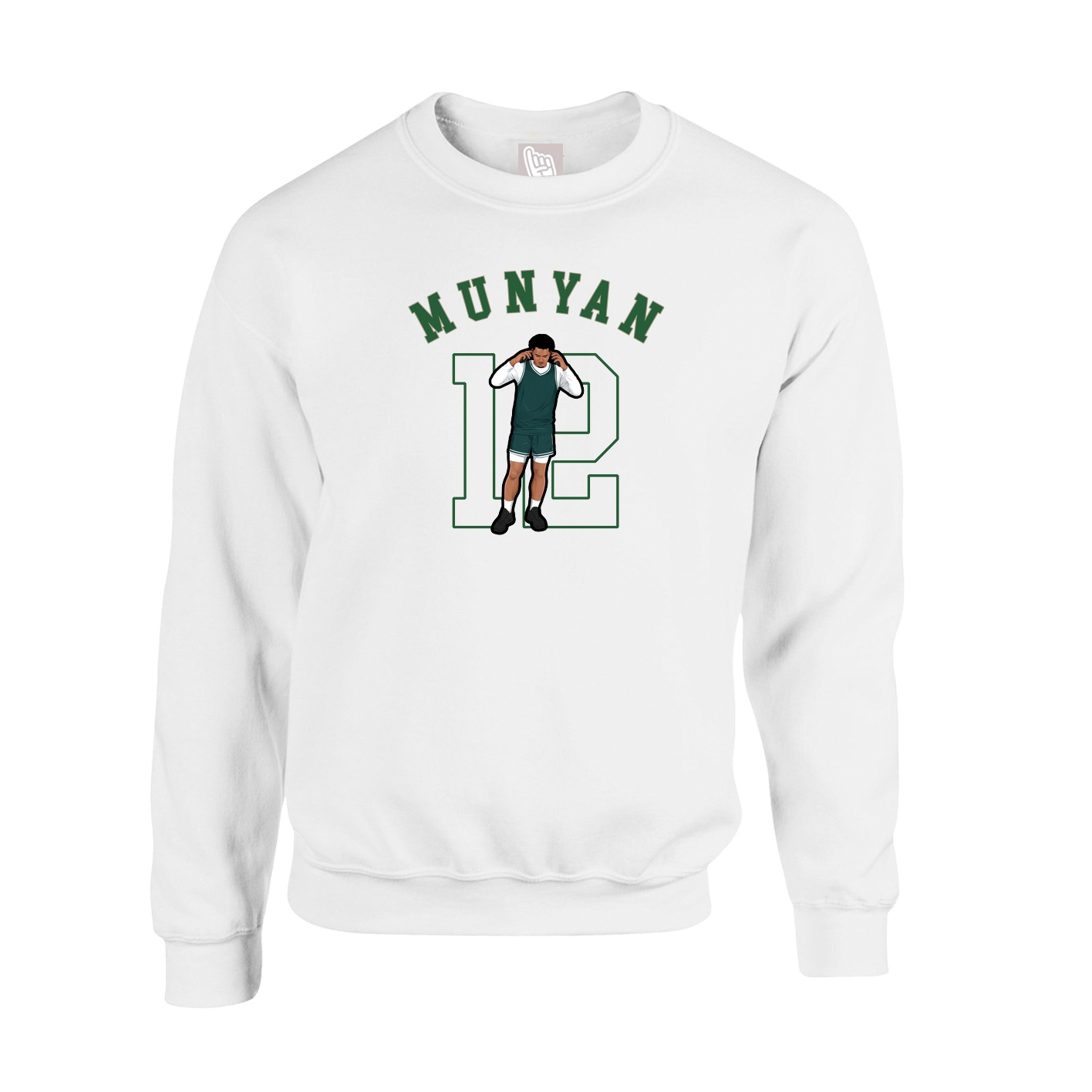 Fleece Crew — Shirsey Arch in White