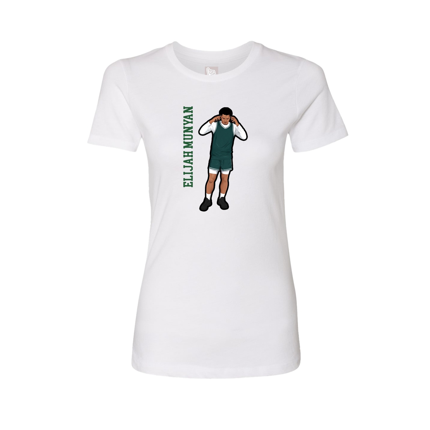 Fitted Women's Tee — Name Vertical in White