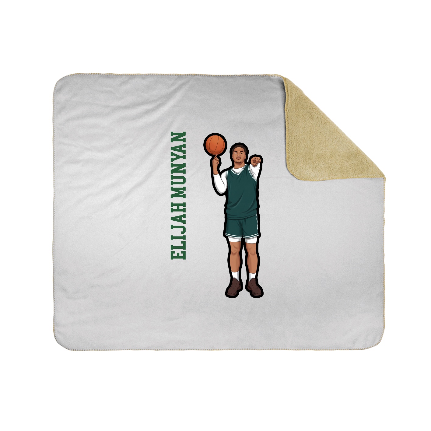 Throw Blanket — Name Vertical in White