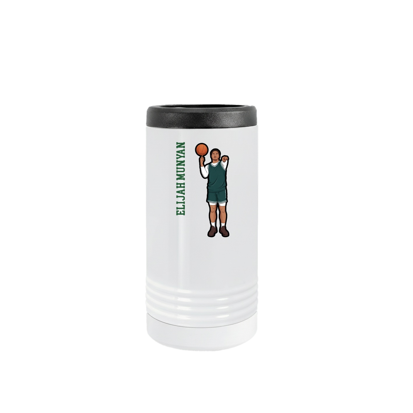 Slim Beverage Holder — Name Vertical in White