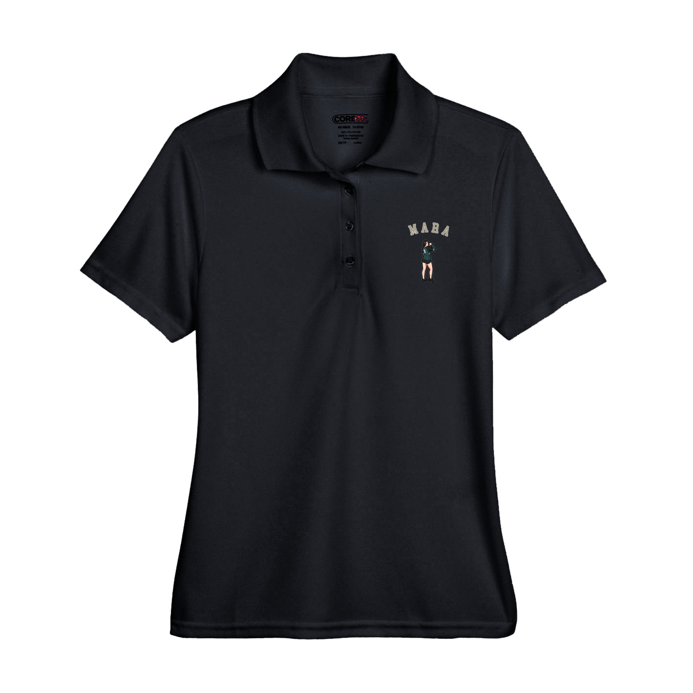 Womens Performance Polo — Shirsey Arch in Black