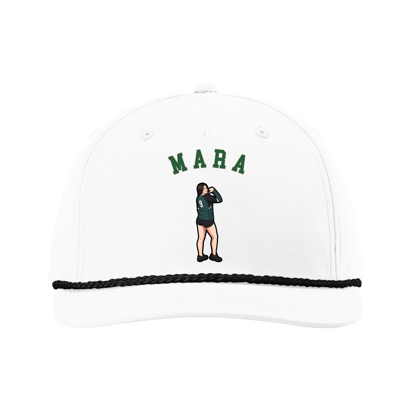 Five-Panel Classic Rope Cap — Shirsey Arch in White