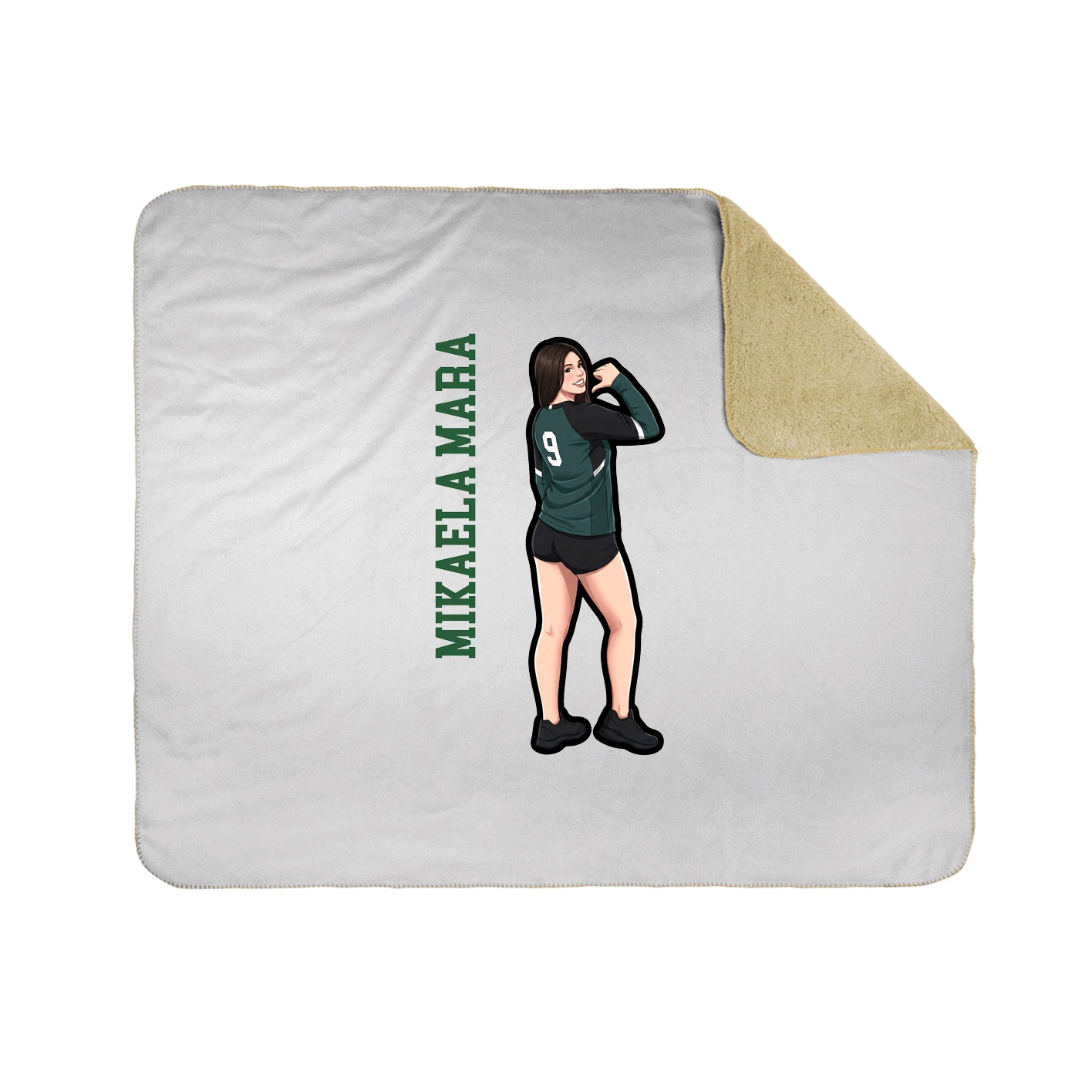 Throw Blanket — Name Vertical in White