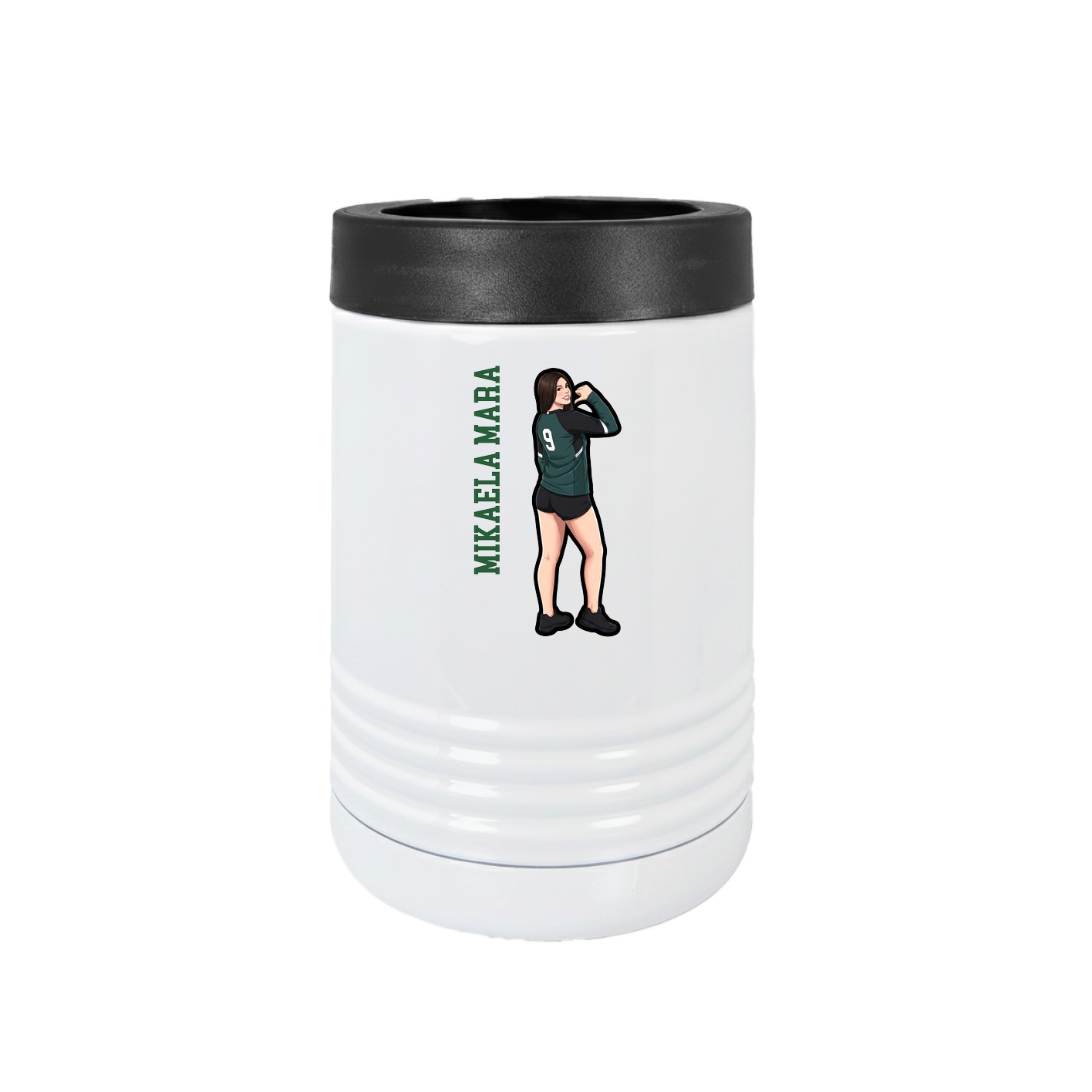 Beverage Holder — Name Vertical in White