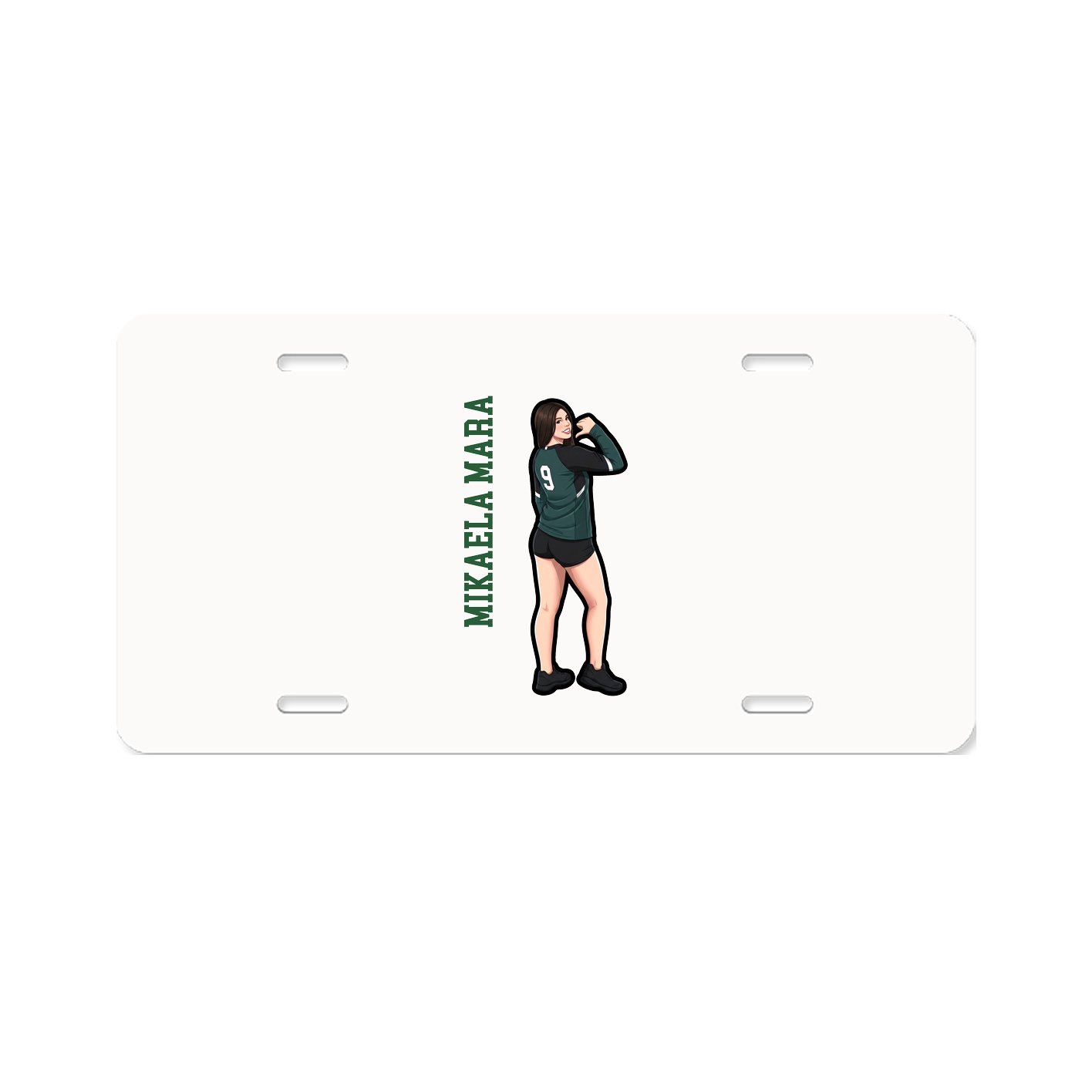 License Plate — Name Vertical in Classic