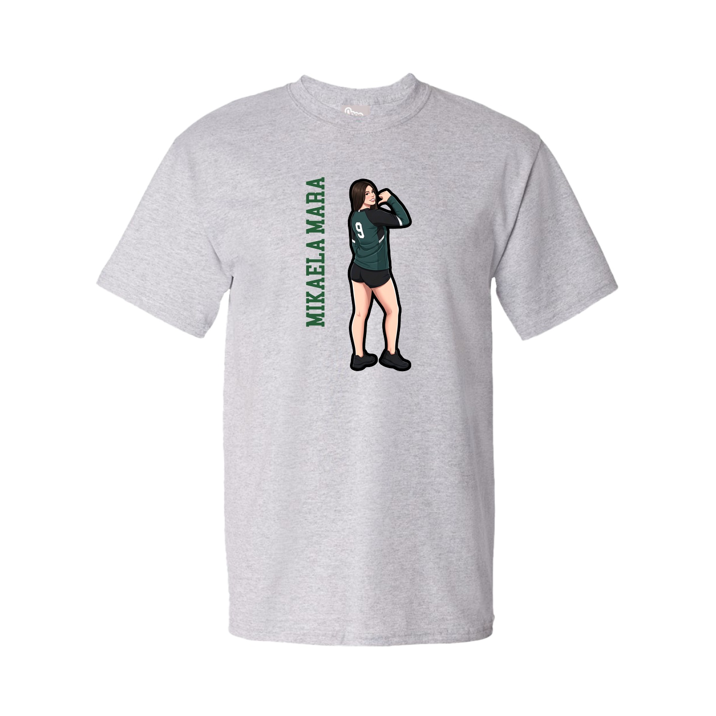Tee — Name Vertical in Grey