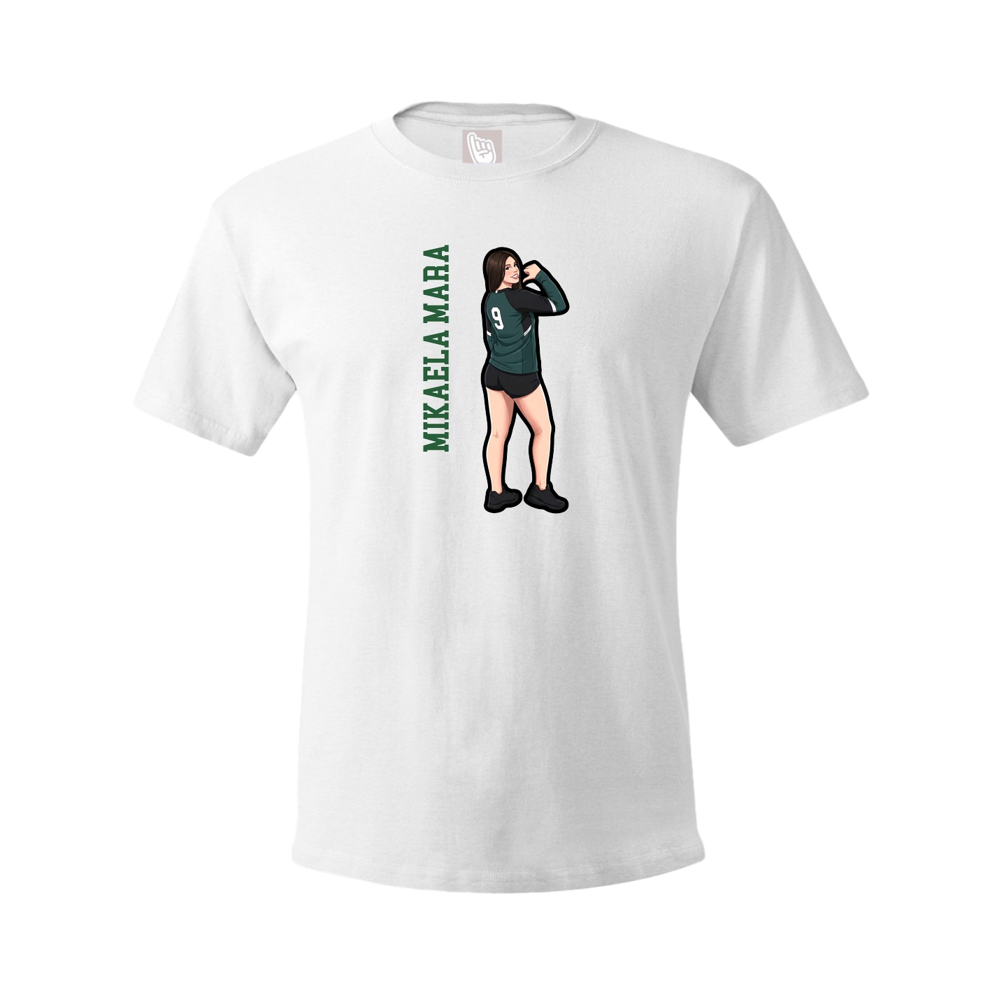 Youth Tee — Name Vertical in White