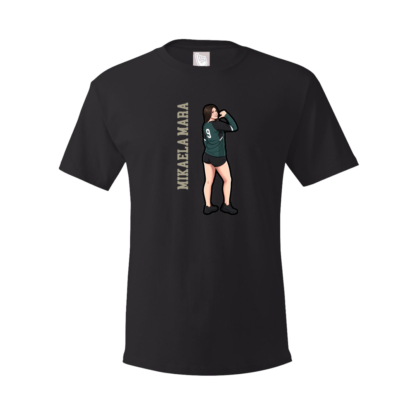 Youth Tee — Name Vertical in Black