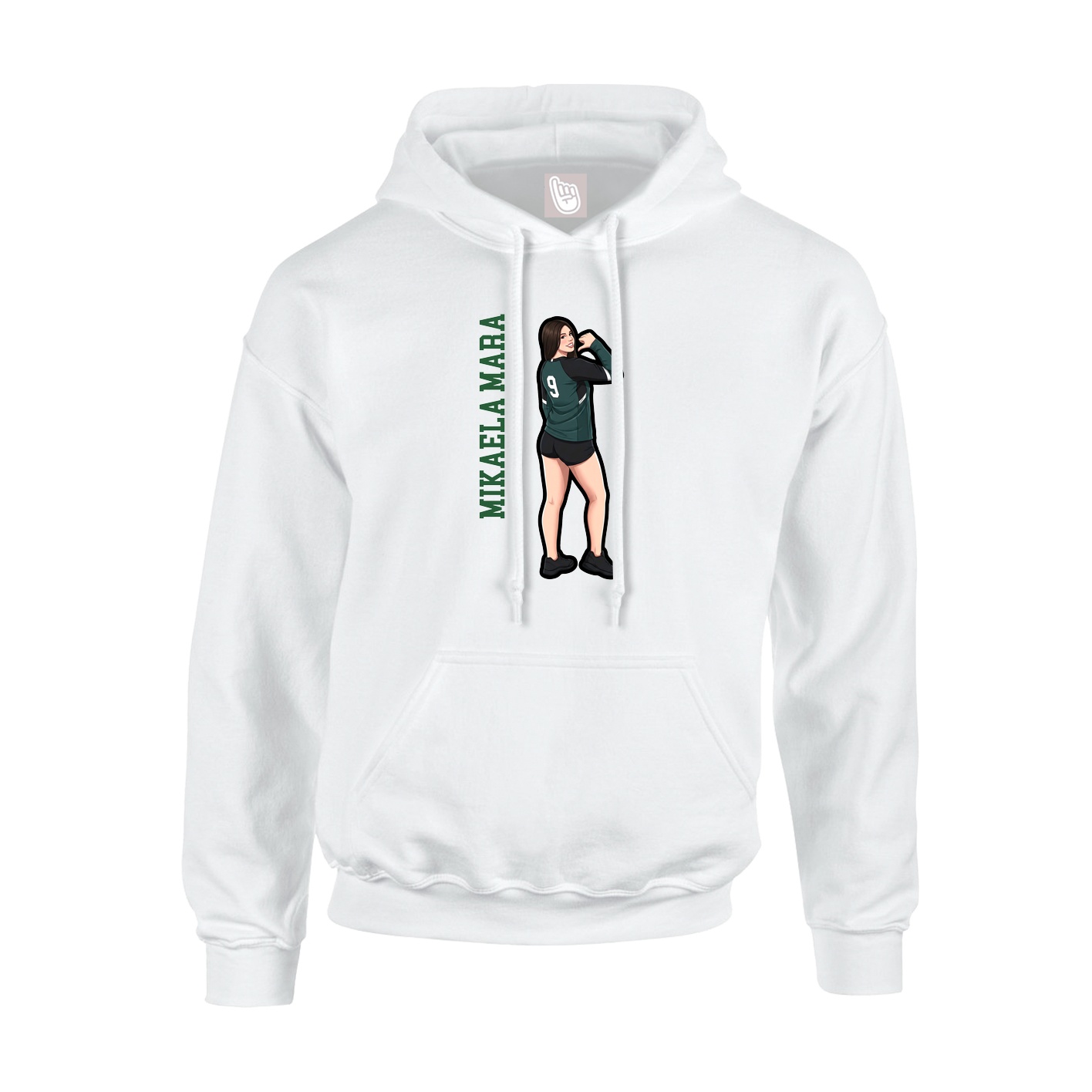 Youth Hoodie — Name Vertical in White