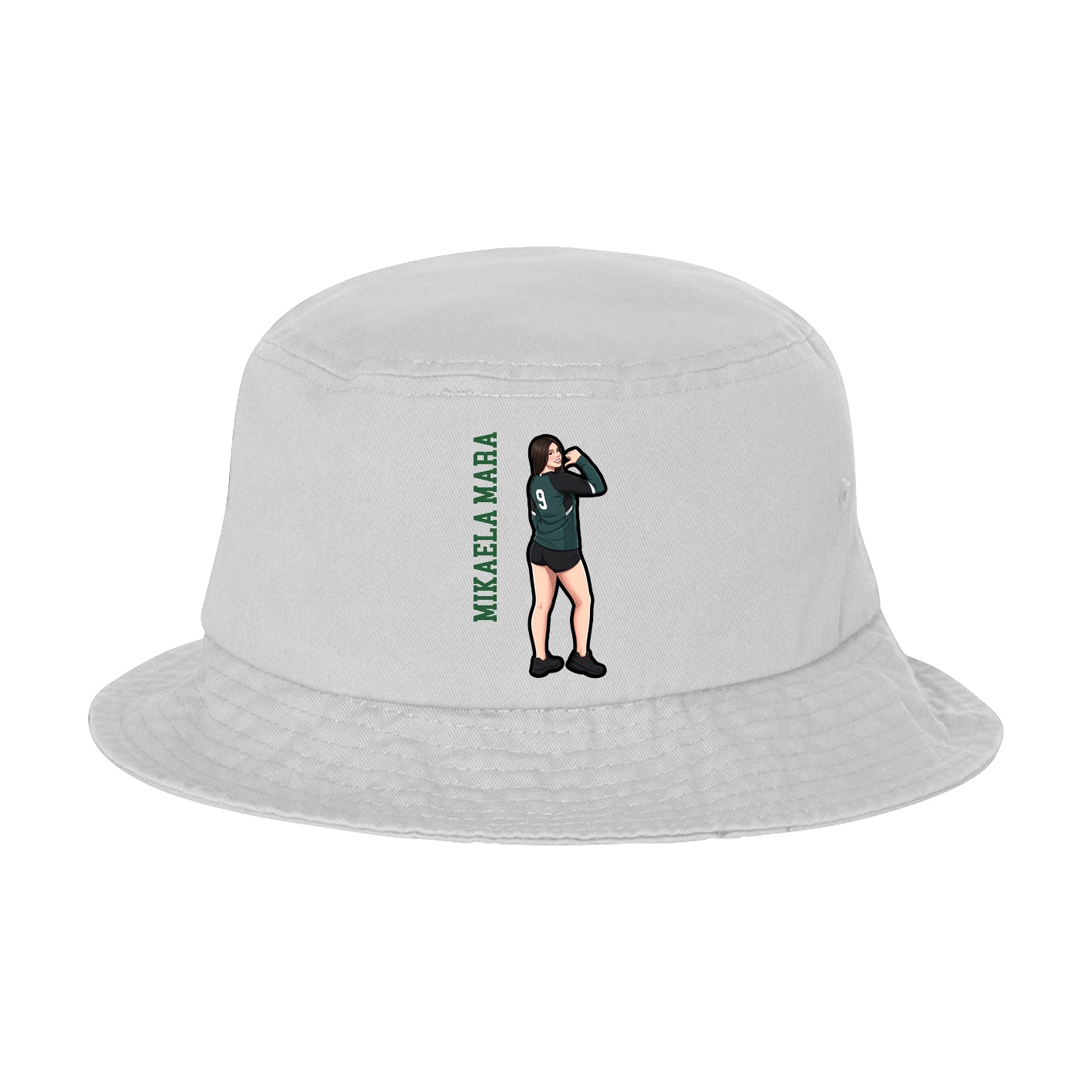 Bucket Cap — Name Vertical in White