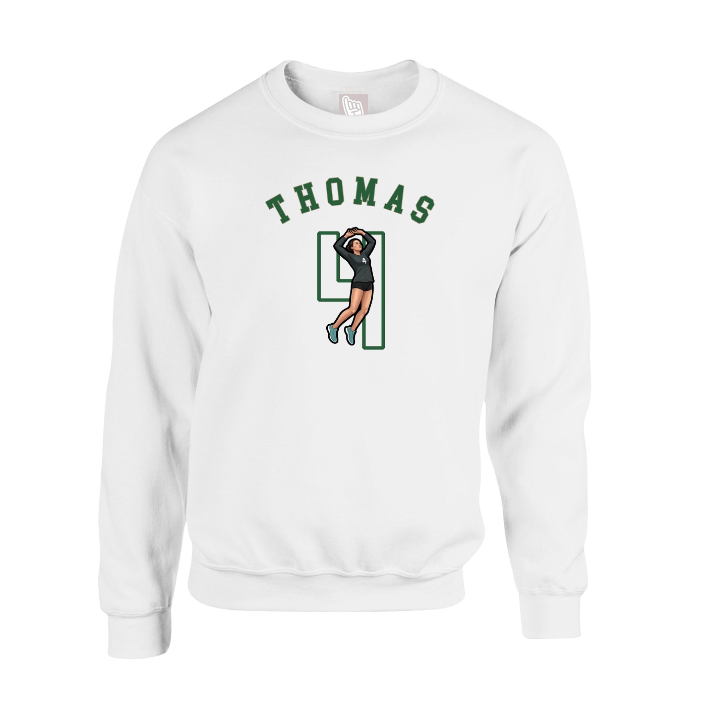 Fleece Crew — Shirsey Arch in White