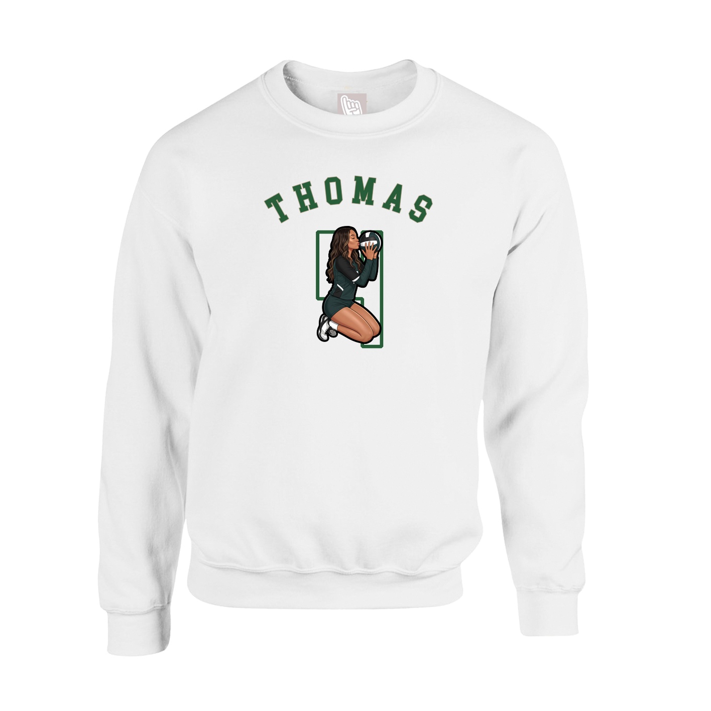 Fleece Crew — Shirsey Arch in White