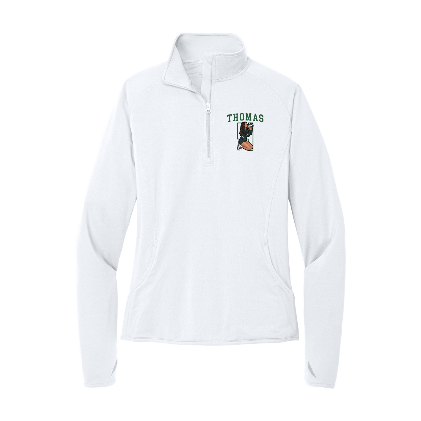 Women's Q-Zip Pullover — Shirsey in White