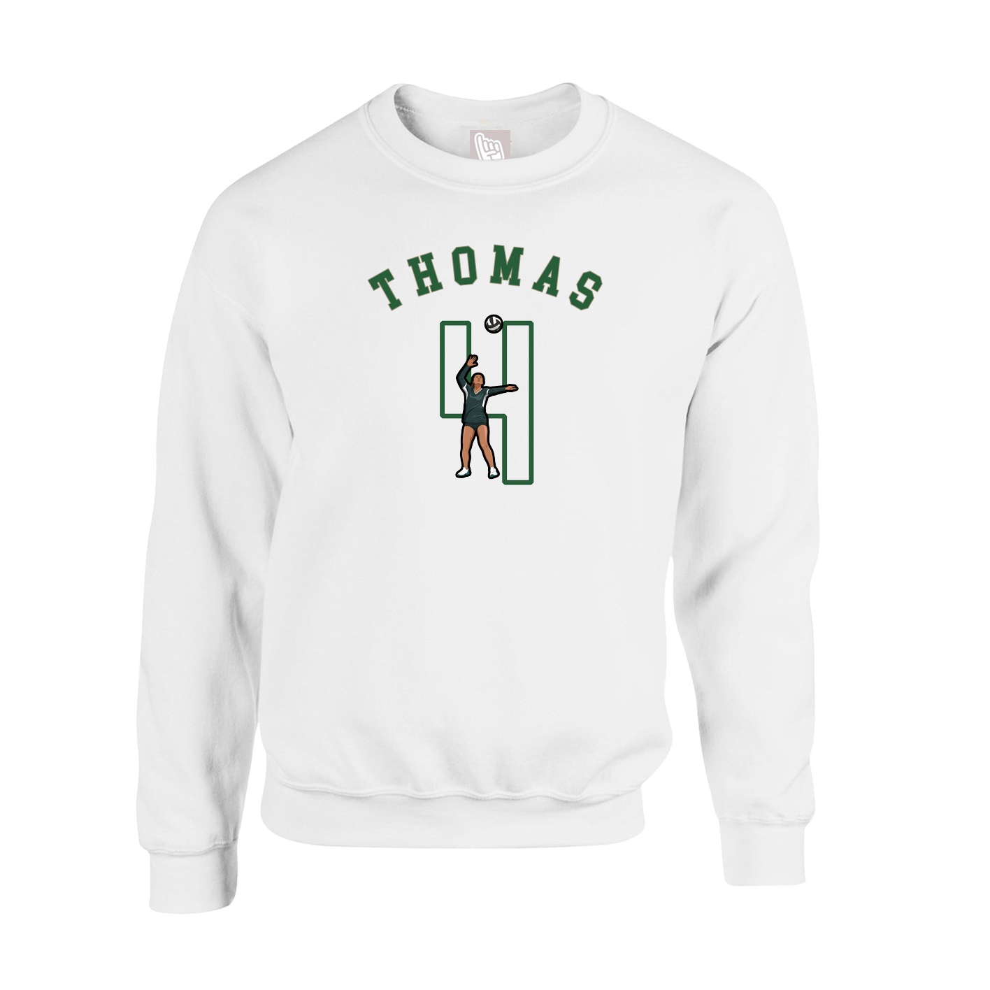 Fleece Crew — Shirsey Arch in White