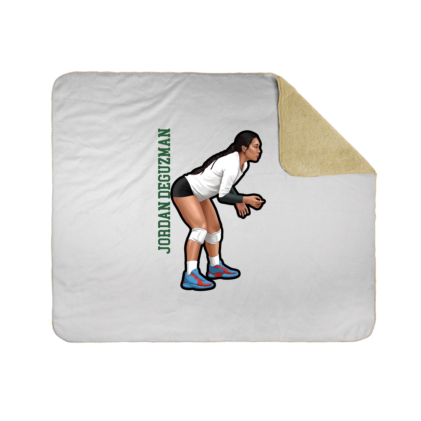 Throw Blanket — Name Vertical in White