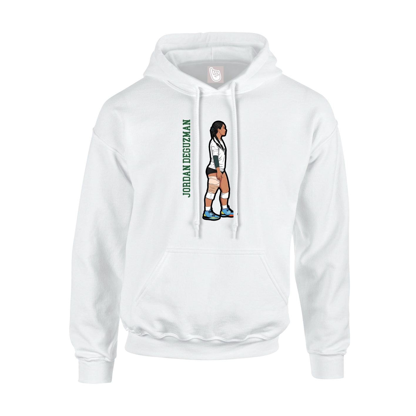 Youth Hoodie — Name Vertical in White