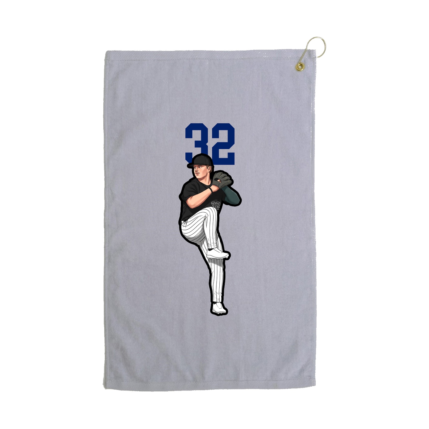 Golf Towel — Number Top in Grey