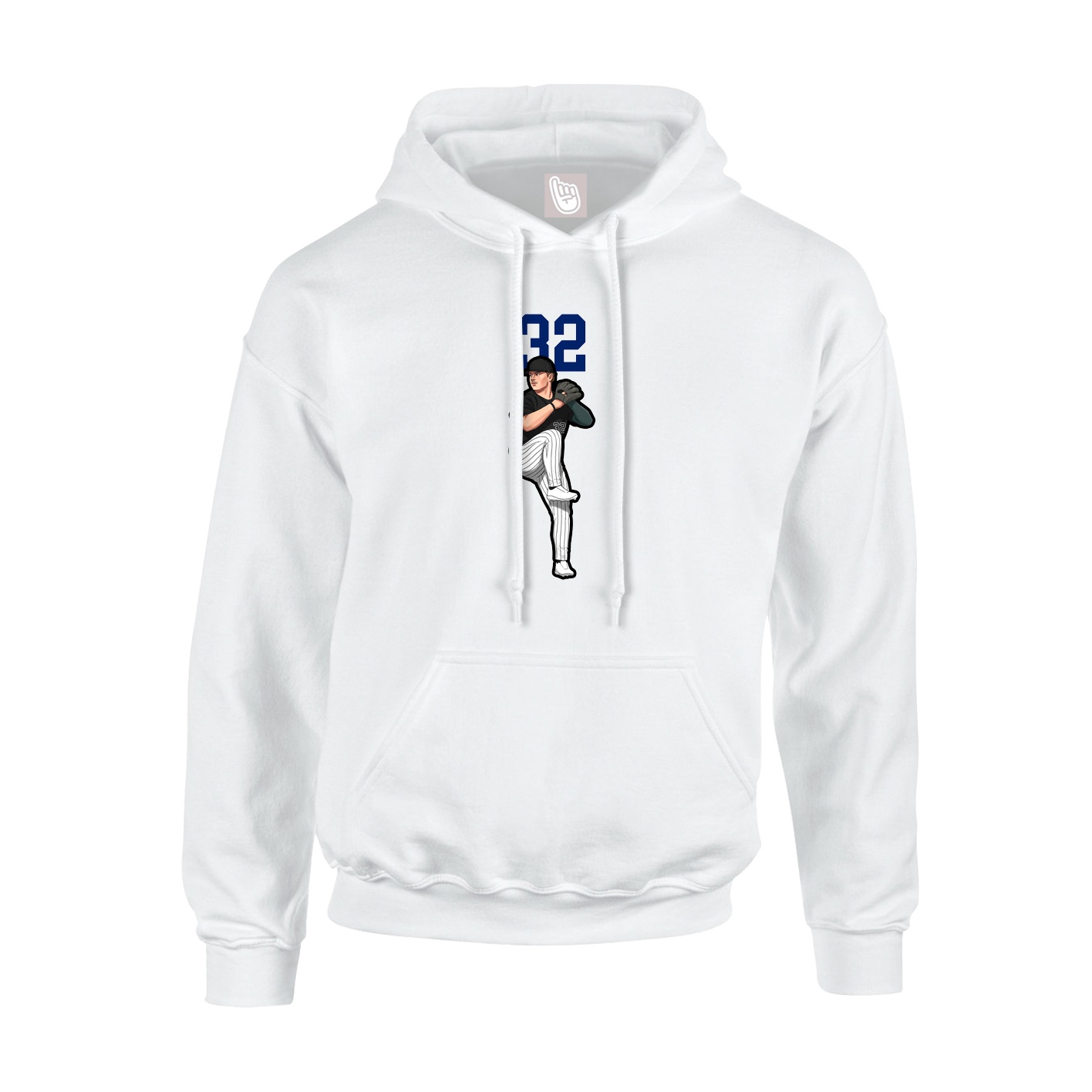 Youth Hoodie — Number Top in White