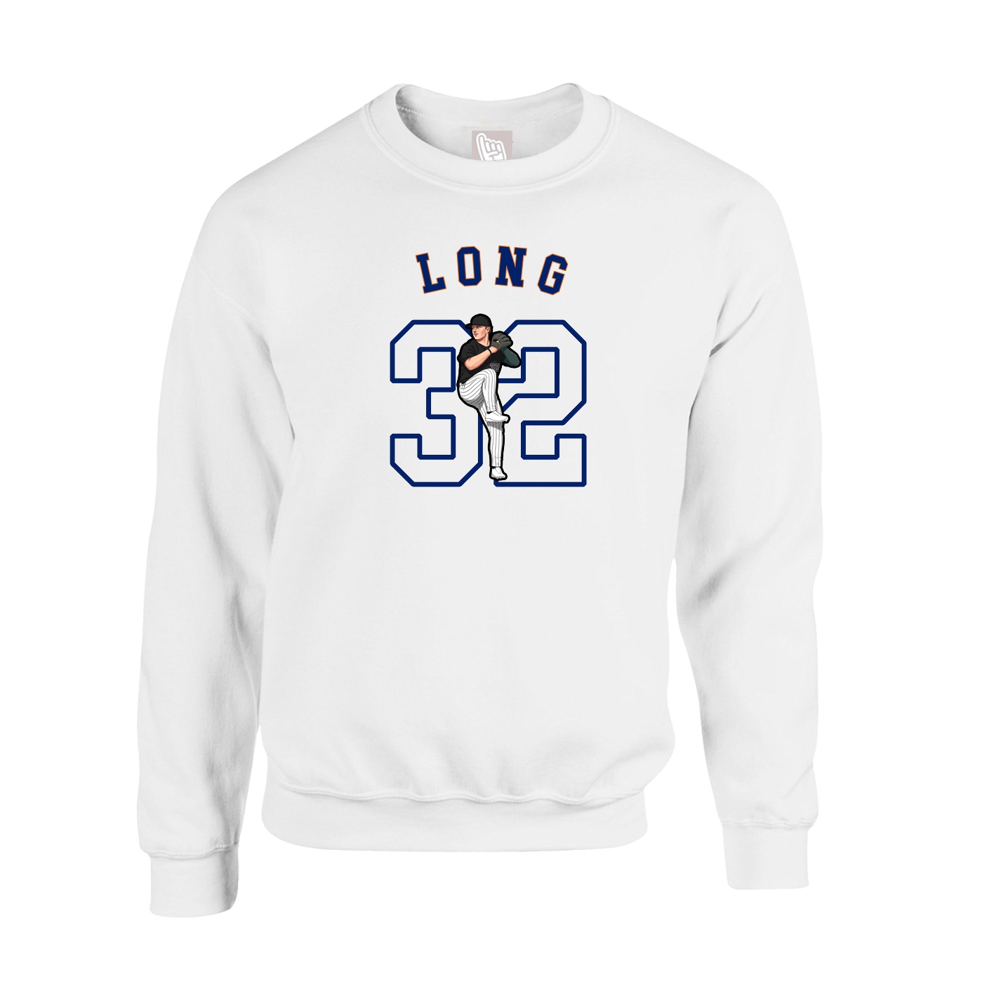 Fleece Crew — Shirsey Arch in White
