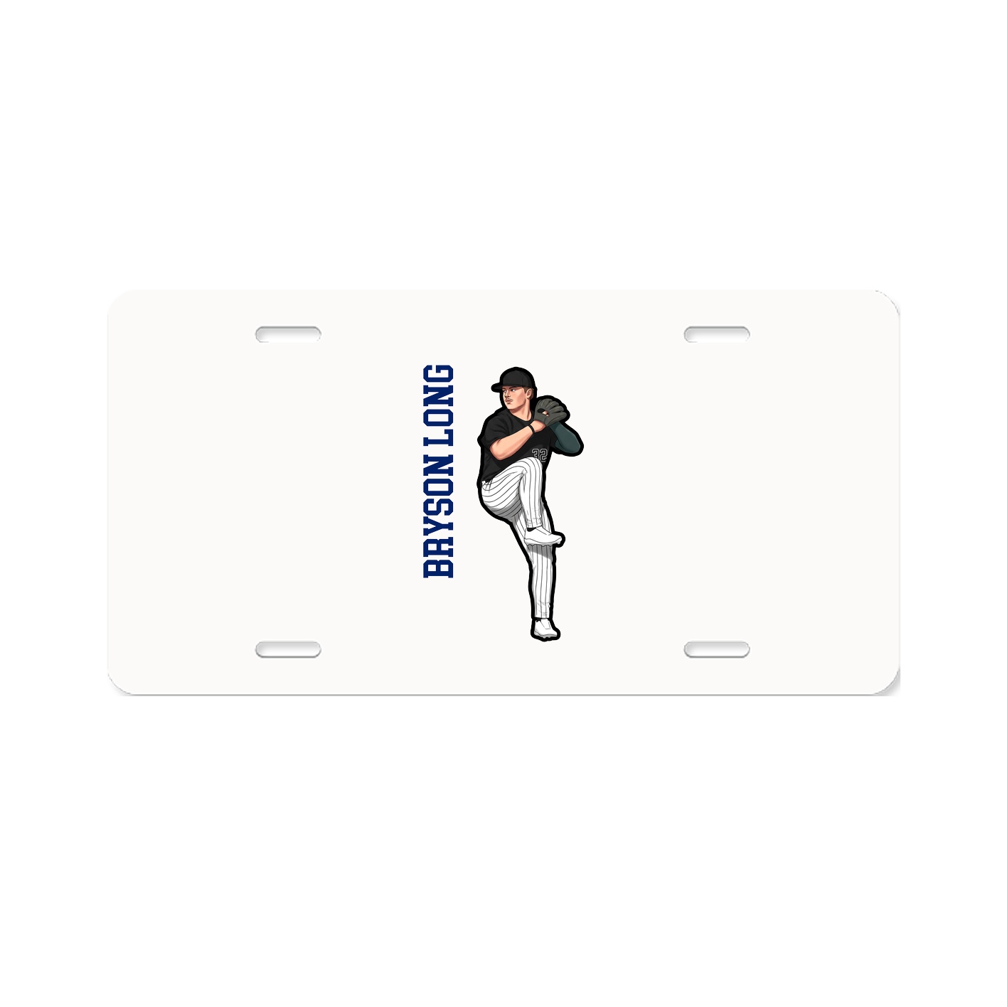 License Plate — Name Vertical in Classic