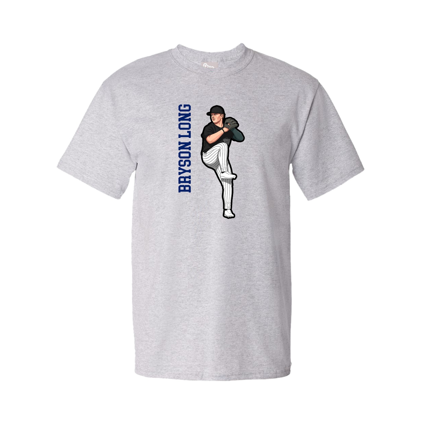 Tee — Name Vertical in Grey