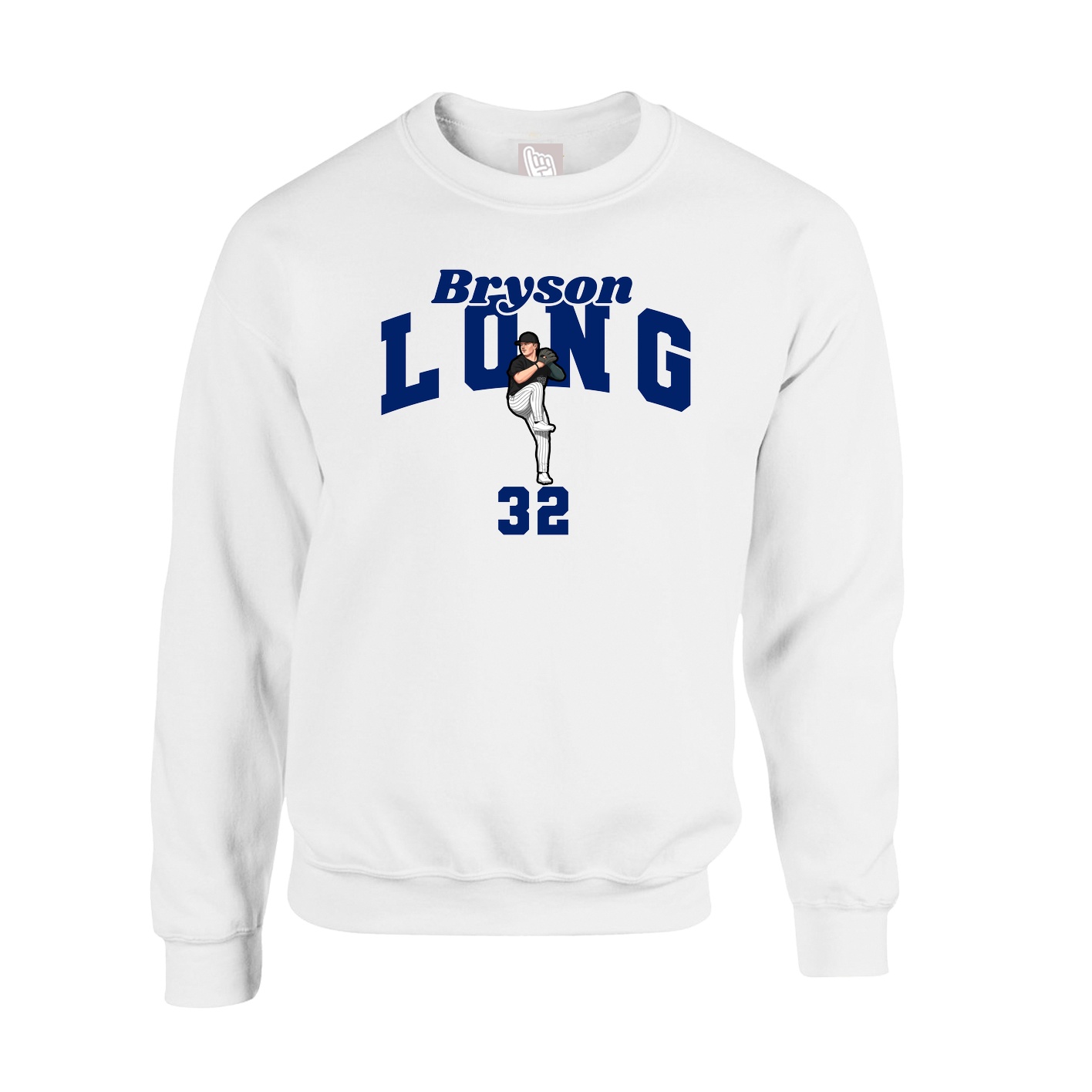 Fleece Crew — Signature Arch in White