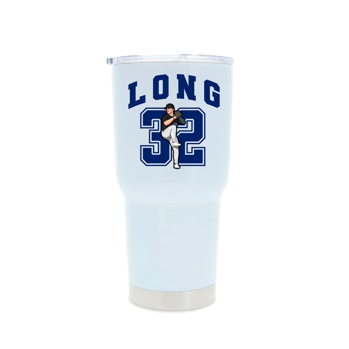 30oz Stainless Steel Tumbler — Number in White