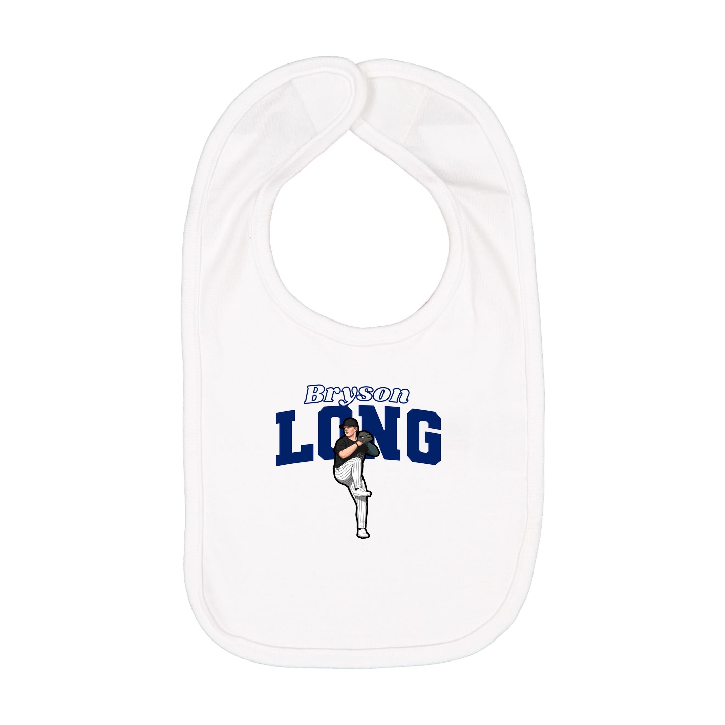 Infant Bib — Name Arch in White
