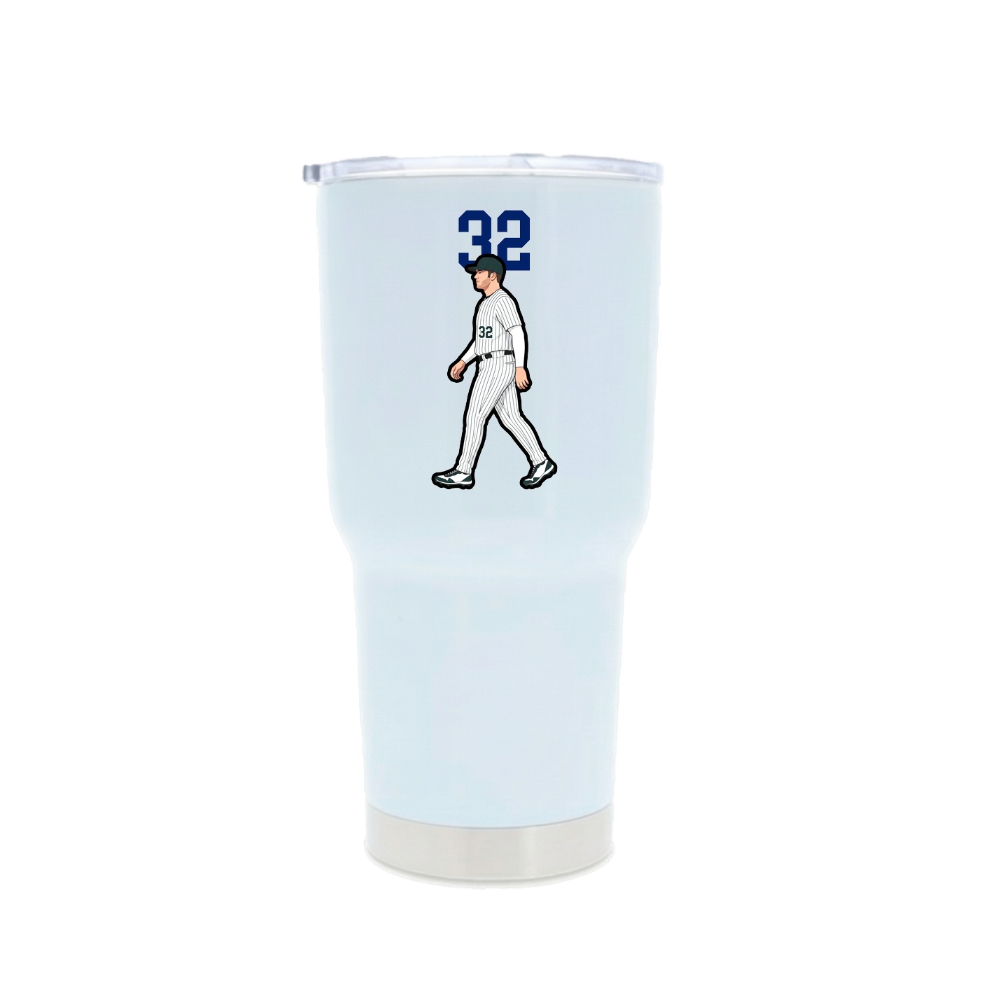 30oz Stainless Steel Tumbler — Number Top in White
