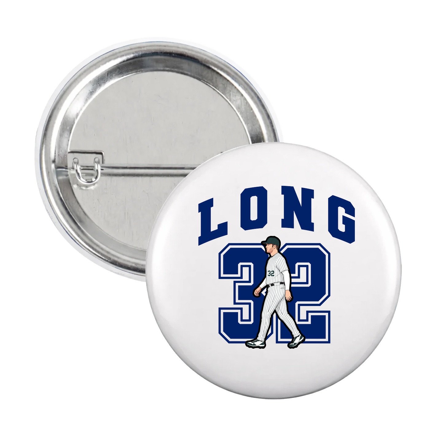 Game Day Button — Number in White
