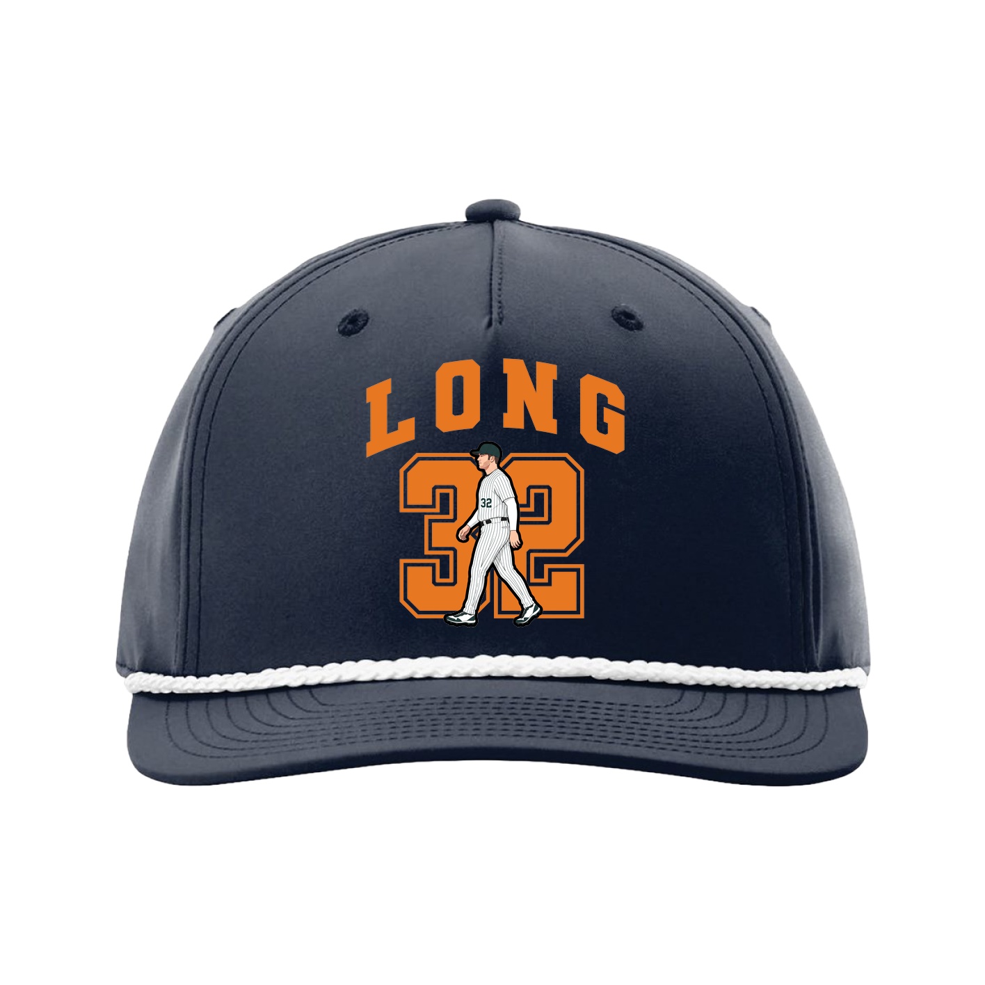 Five-Panel Classic Rope Cap — Number in Navy