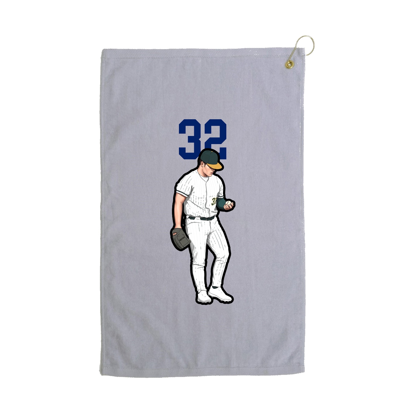 Golf Towel — Number Top in Grey