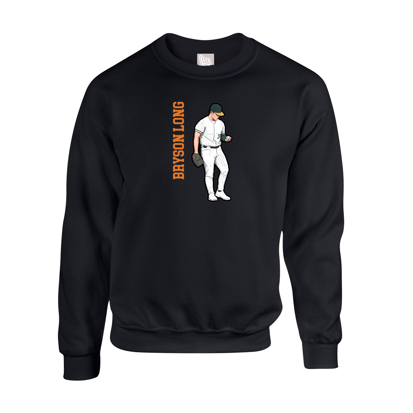 Fleece Crew — Name Vertical in Black