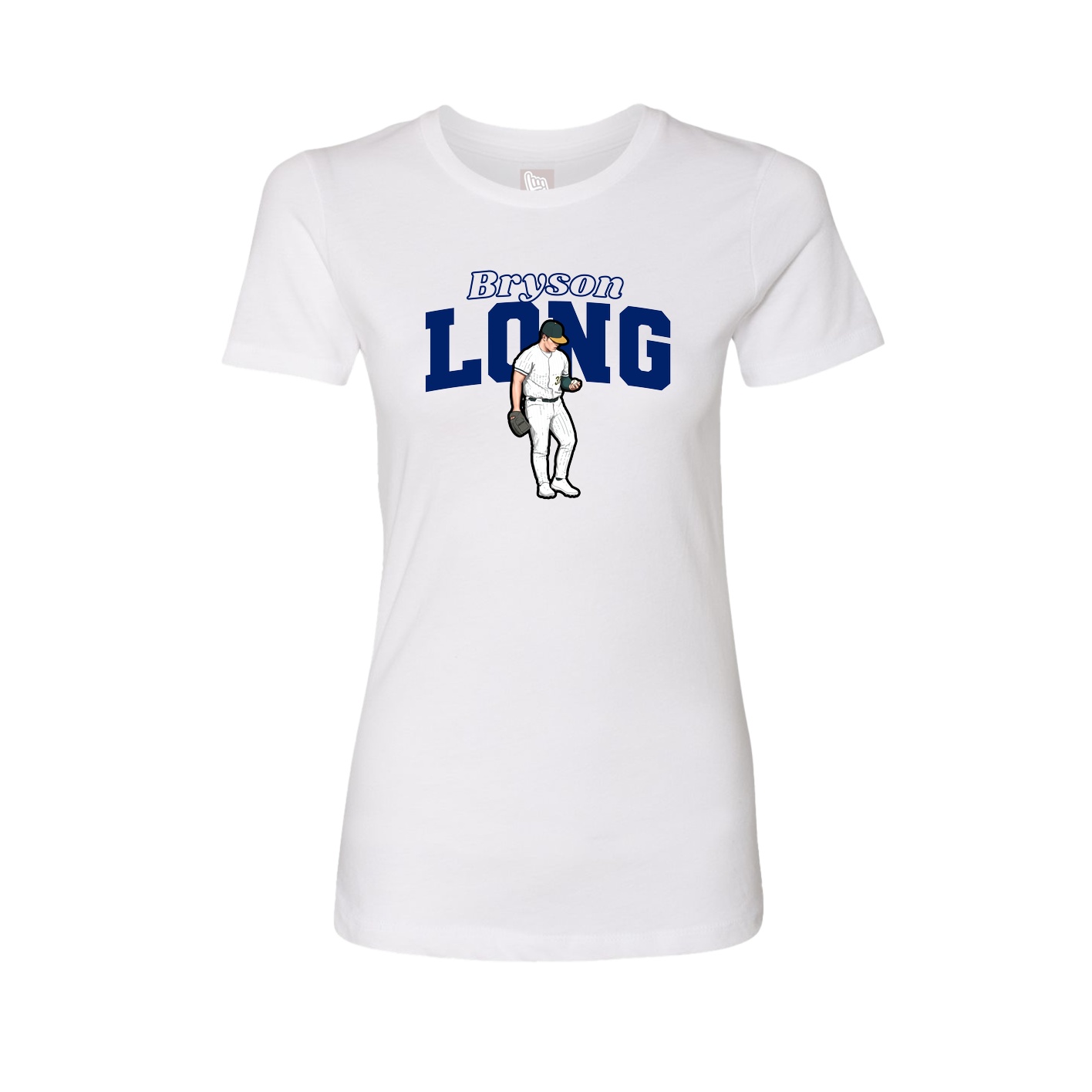 Fitted Women's Tee — Name Arch in White