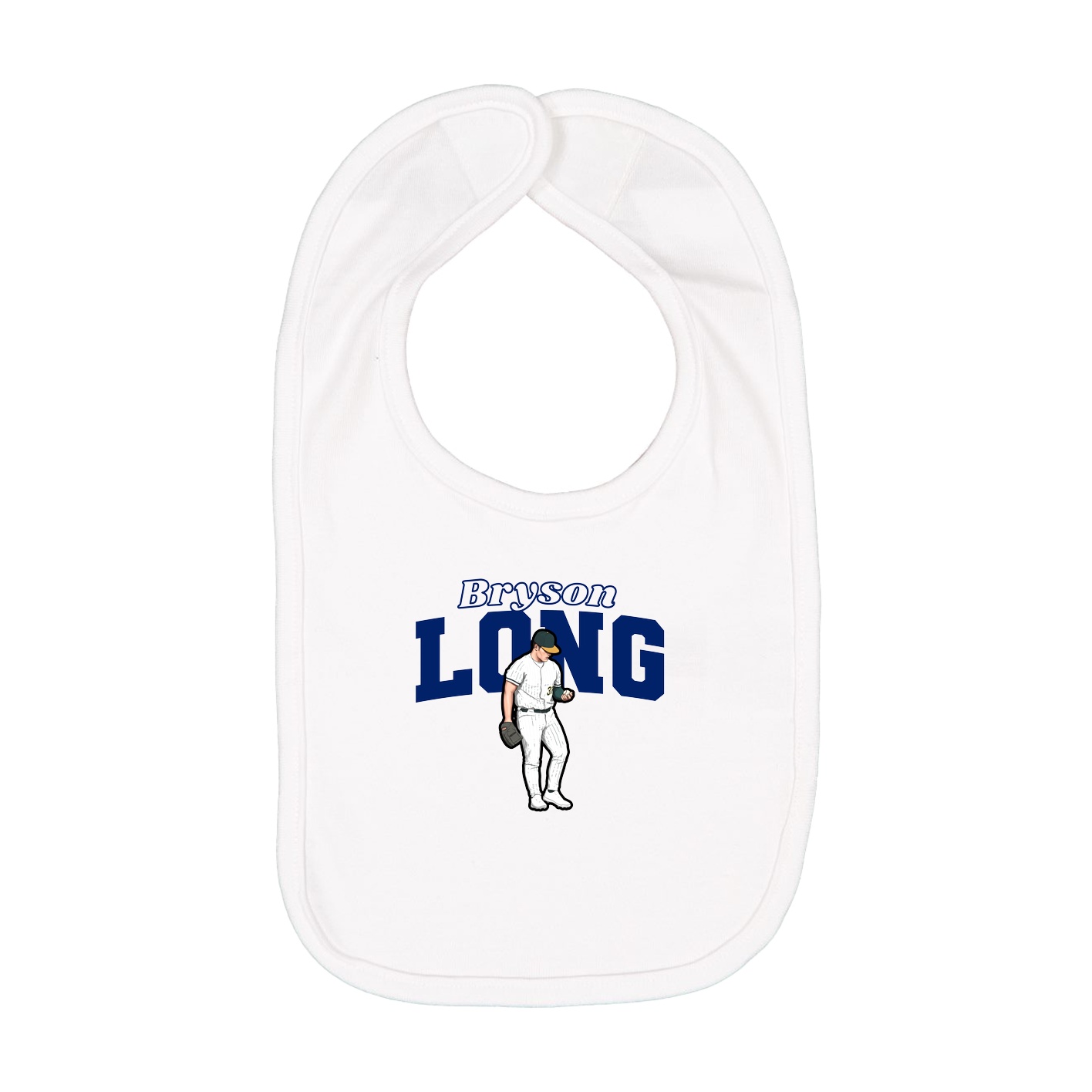 Infant Bib — Name Arch in White