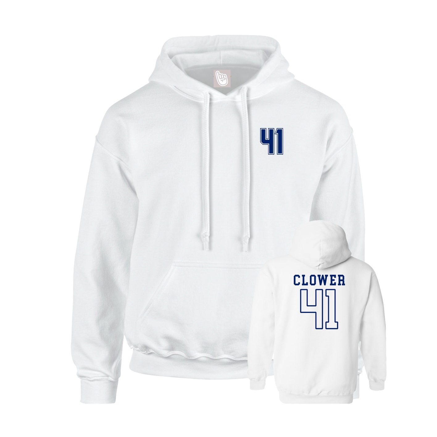 Hoodie — Chest Back in White